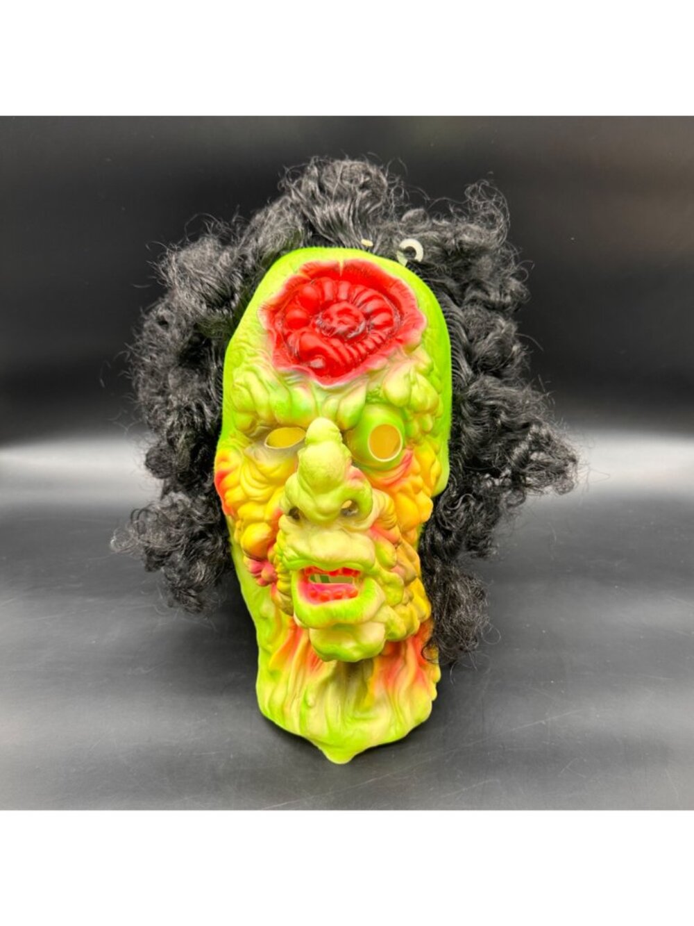 Vintage Fun World Zombie Halloween Mask Taiwan Horror Prop Costume Monster Brain - Picture 2 of 8